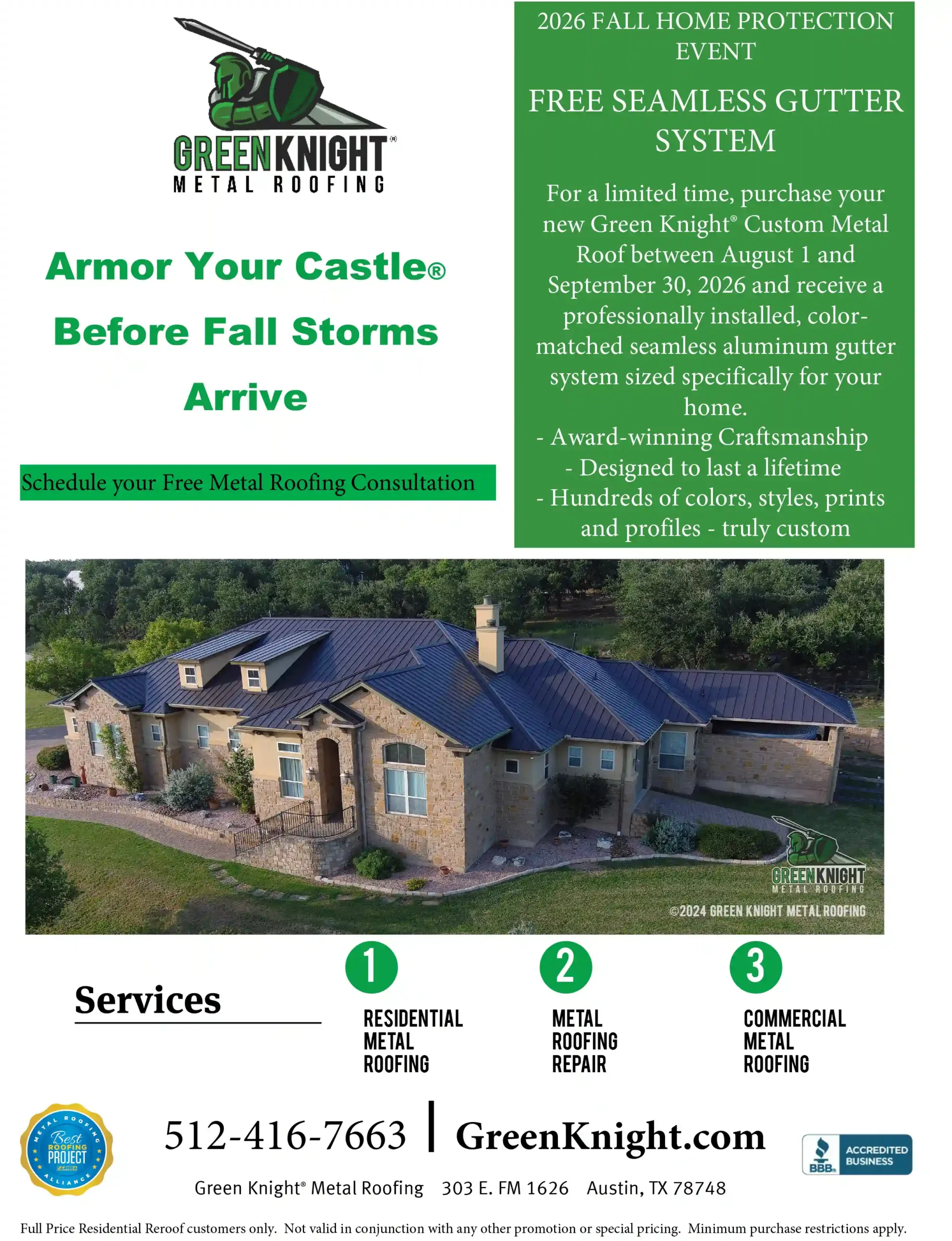 2026 Green Knight® Fall Gutter Promotion